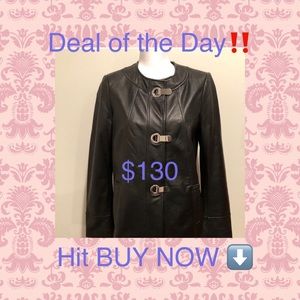 💼 Neiman Marcus Lamb Leather Jacket (S)